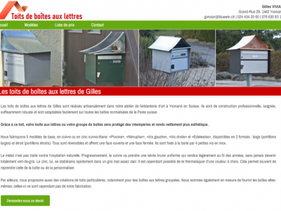 Couverture de boîtes aux lettres en métal (Suisse)